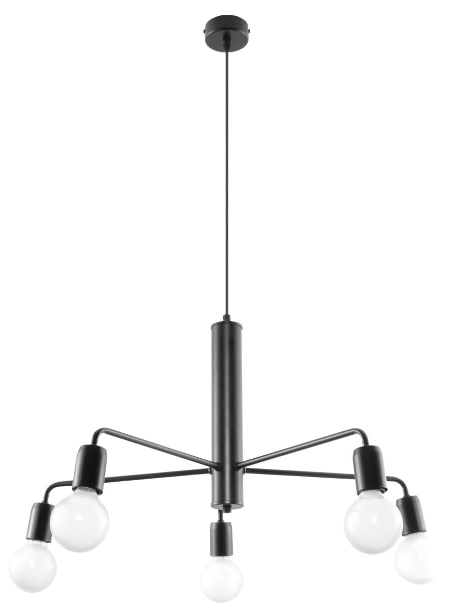 Sollux DUOMO Designer Hngelampe schwarz 5-flg- E27