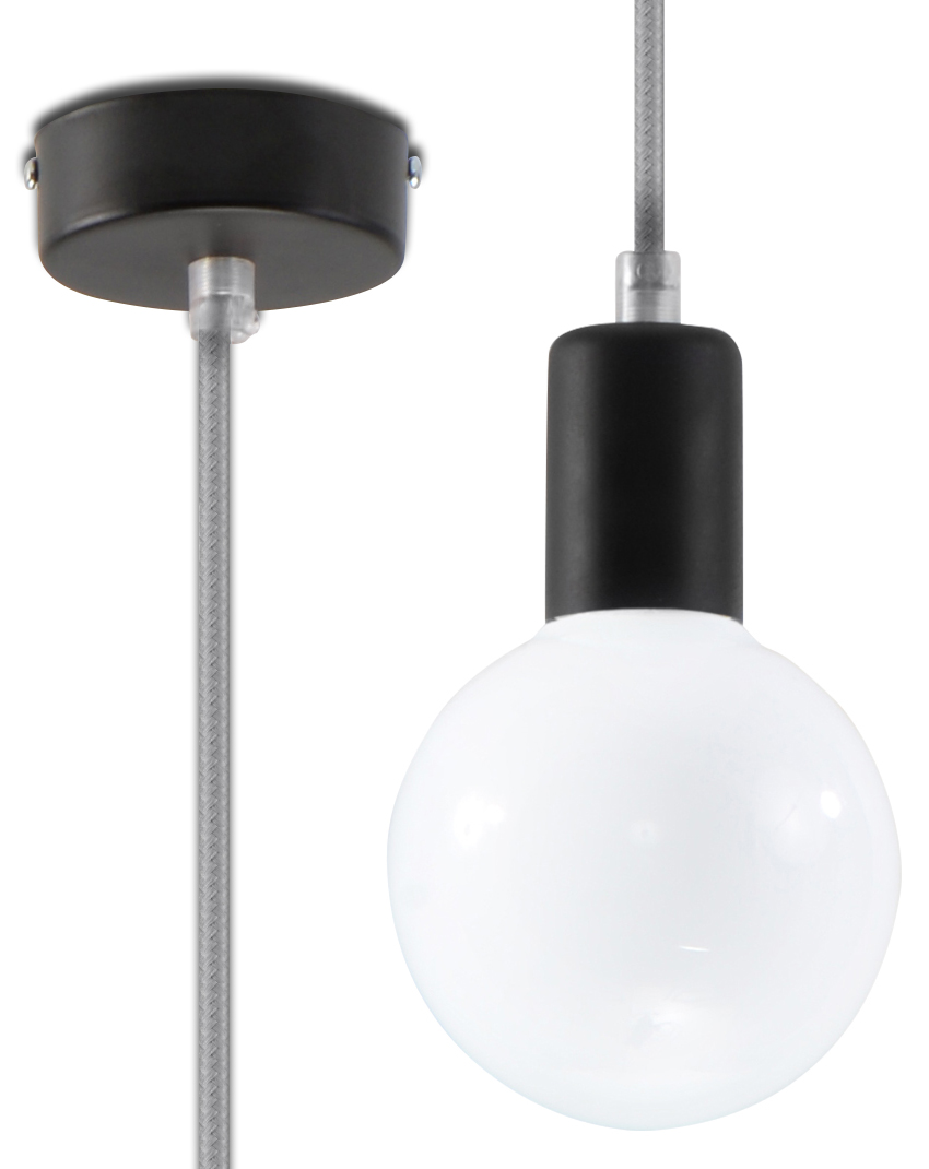 Sollux EDISON Pendelaufhang grau 1-flg- E27