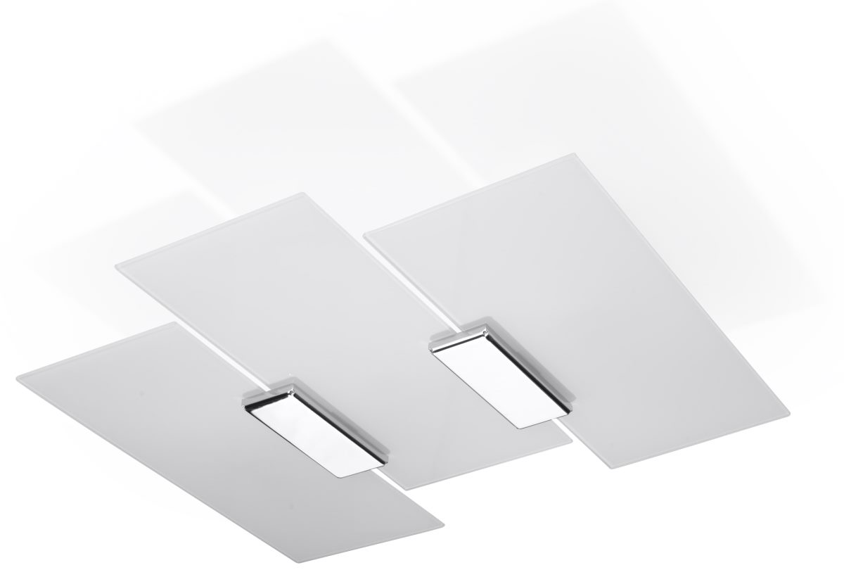 Sollux FABIANO moderne Deckenlampe weiss- chrom 3-flg- E27