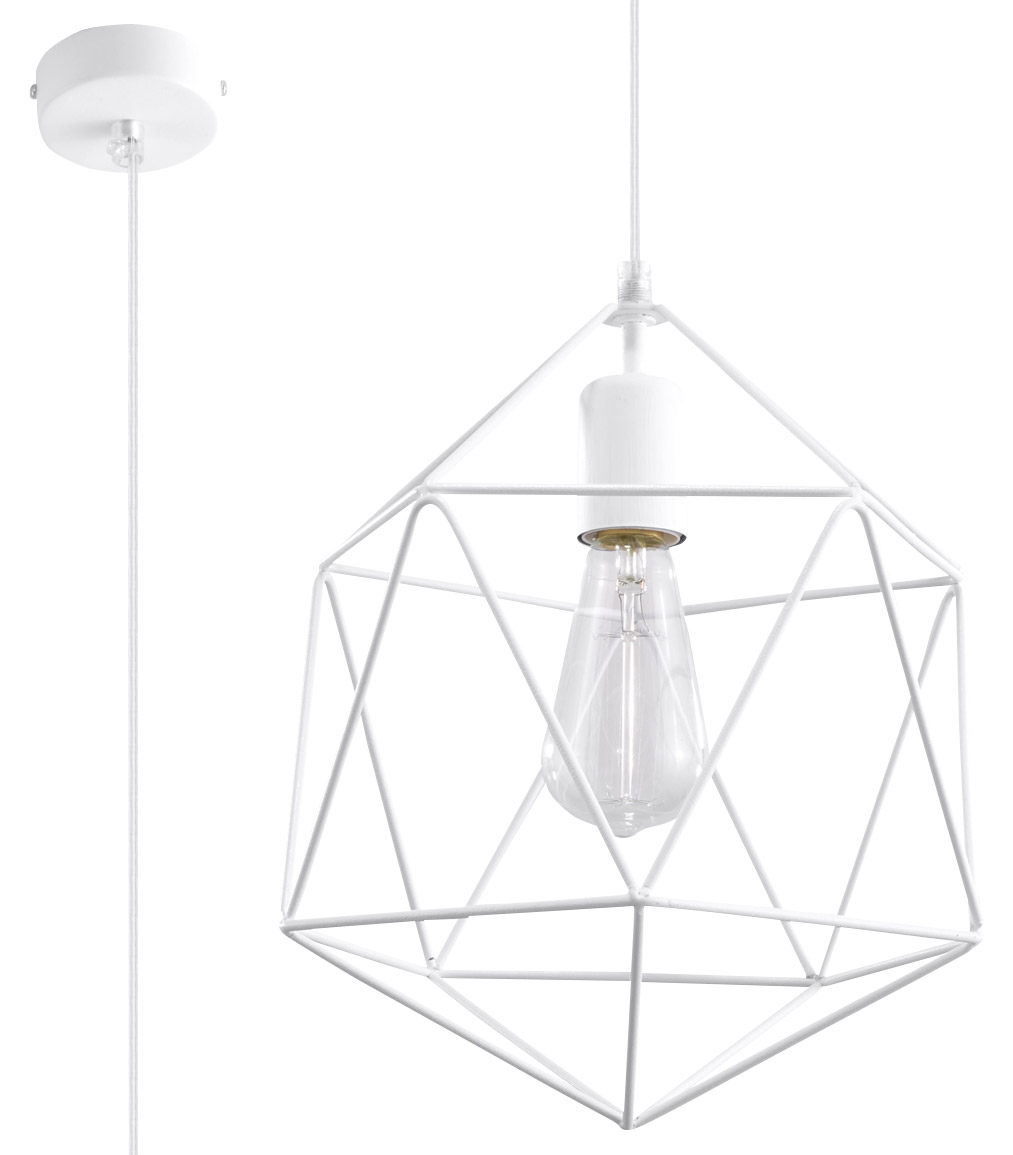 Sollux GASPARE Vintage Hngelampe weiss 1-flg- E27