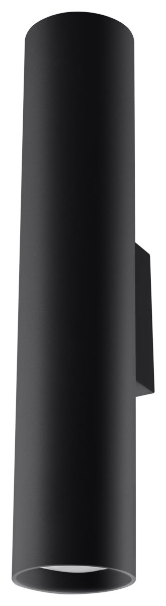 Sollux LAGOS moderne Wandleuchte Zylinder schwarz 2-flg- GU10