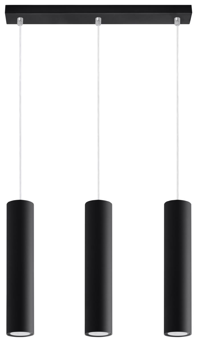 Sollux LAGOS Zylinder Hngelampe schwarz 3-flg- GU10