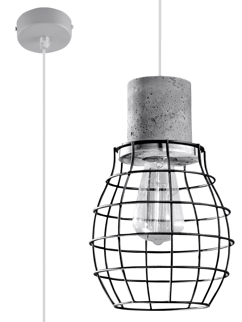 Sollux LUGO Vintage Hngelampe schwarz- grau beton 1-flg- E27
