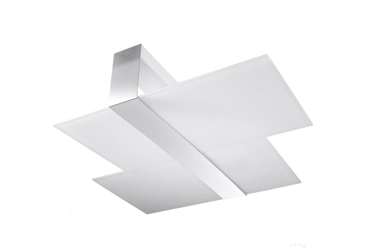 Sollux MASSIMO moderne Deckenlampe weiss- chrom 2-flg- E27