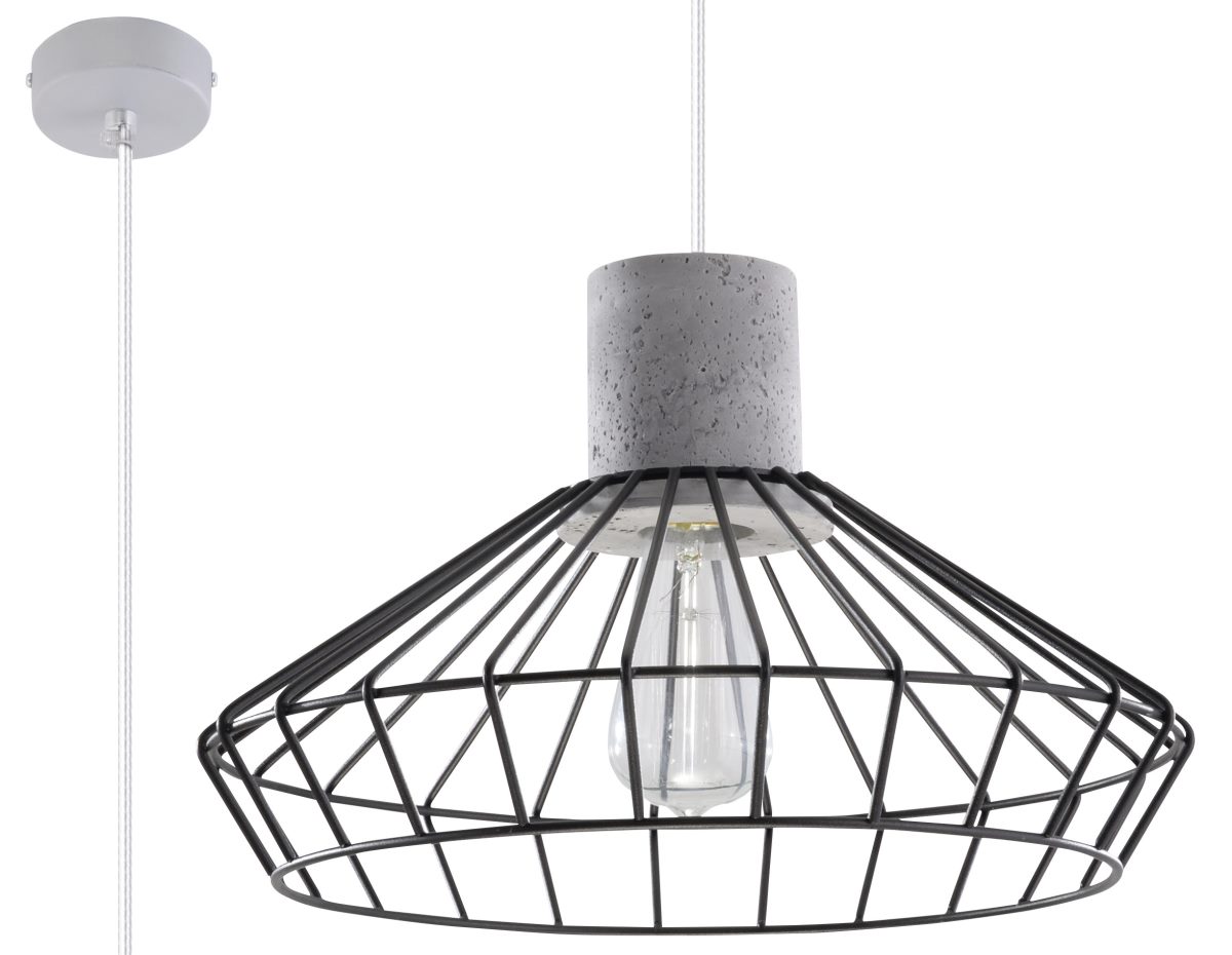 Sollux NELSON Vintage Hngelampe schwarz- grau beton 1-flg- E27 unter Hngeleuchten > Schlafzimmerbeleuchtung > Nach Raum