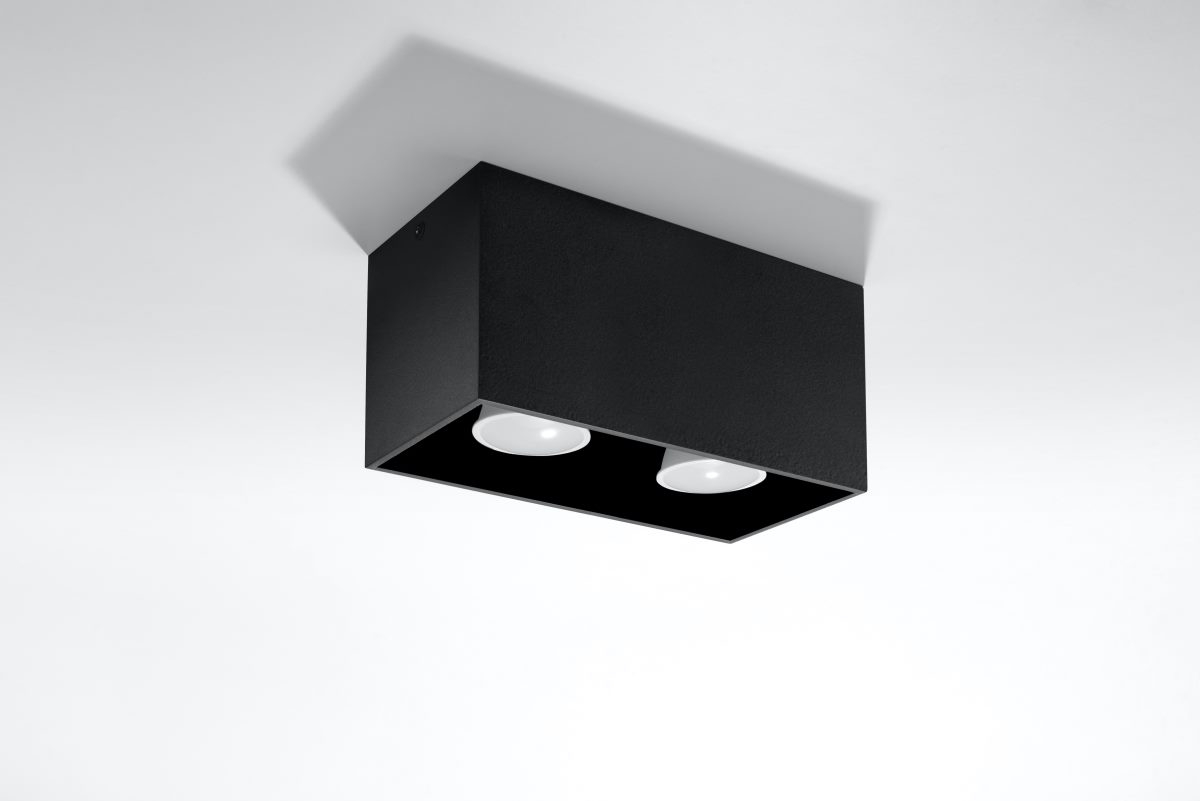 Sollux QUAD moderne Aufbauleuchte eckig schwarz 20x10cm 2-flg- GU10 unter Aufbauleuchten > Sollux > Beleuchtung