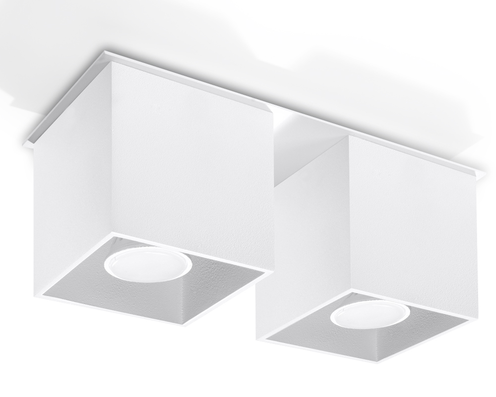 Sollux QUAD moderne Aufbauleuchte eckig weiss 26x10cm 2-flg- GU10 unter Deckenleuchten > Wohnzimmerbeleuchtung > Nach Raum