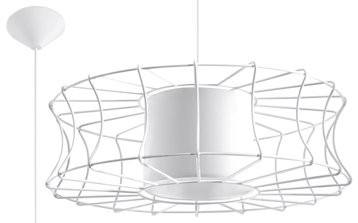Sollux SALERNO moderne Hngelampe rund weiss 1-flg- E27