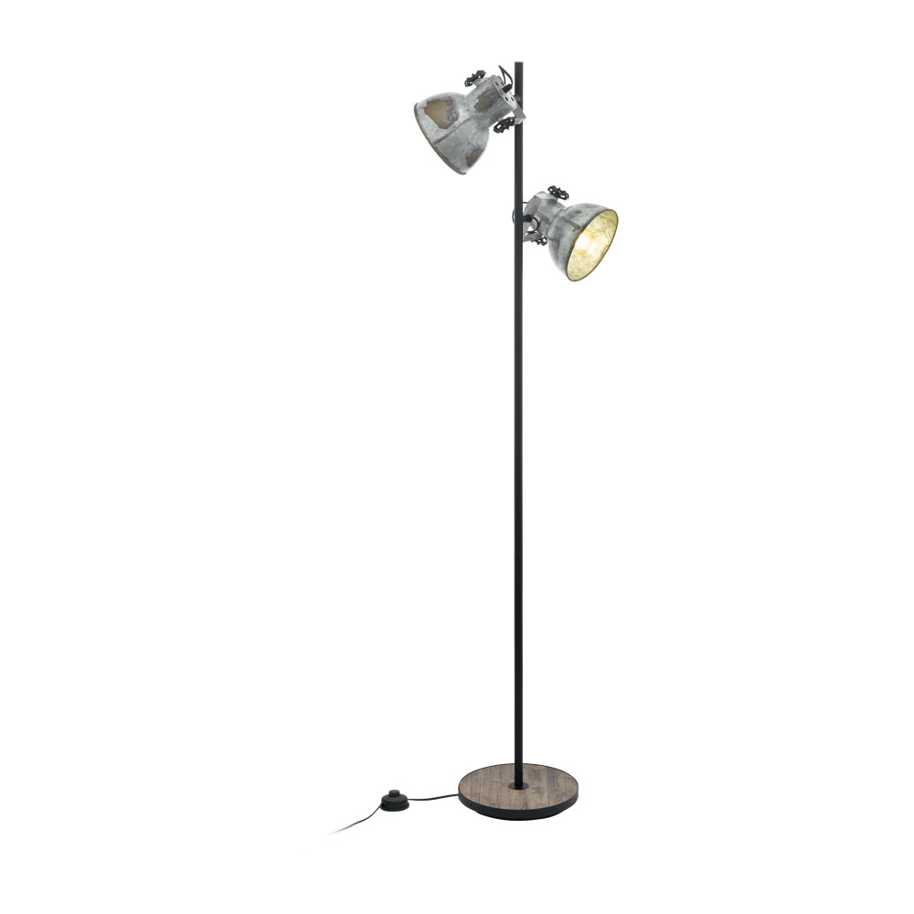 Stehlampe Vintage EGLO BARNSTAPLE used look Zink 2x E27 unter Stehleuchten > EGLO Leuchten > Beleuchtung