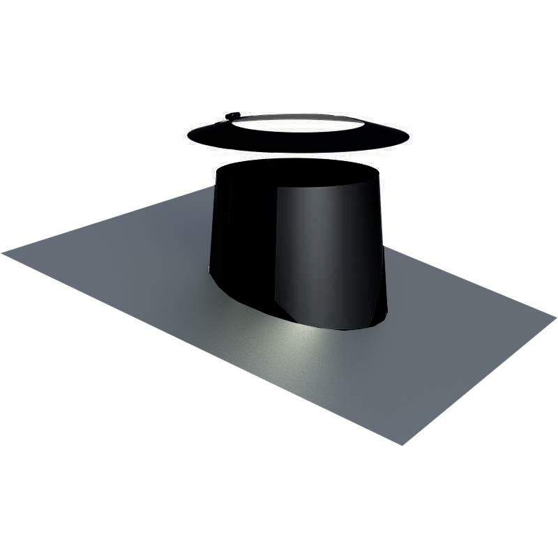 Tecnovis DW-Classic Dachdurchf�hrung 5-15- mit Bleirand und Wetterkragen Black-Schwarz DN 150mm