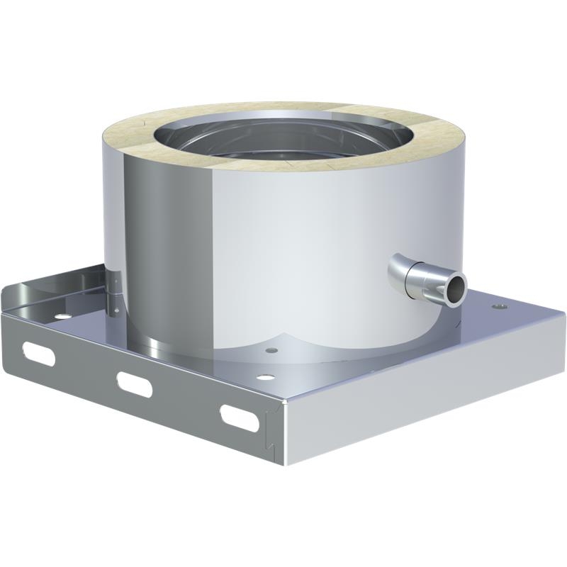 Tecnovis DW-Classic Grundplatte mit Kondensatablauf seitlich und 1-2 Zoll Nippel