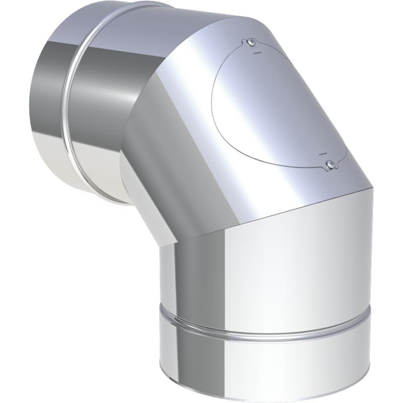 Tecnovis DW-Classic Winkel 90- mit T�r Glatt Design f�r Festbrennstoffe (Innenbereich)