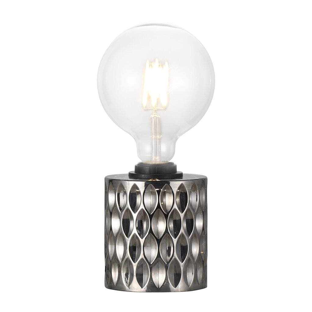 Tischlampe Riffelglas rauch Nordlux Hollywood mit E27 Fassung