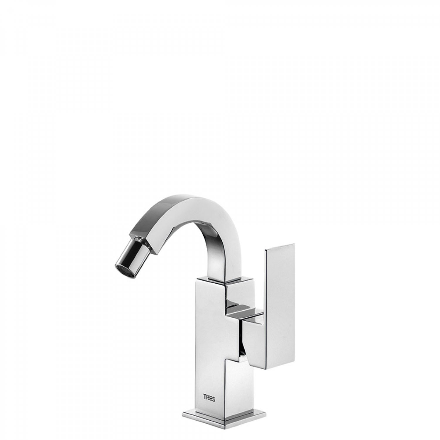 Tres Cuadro Exclusive Bidet Einhebel Armatur edelstahl mit hohem Rohrauslauf 006-124-02-AC-D unter Cuadro Exclusive > Armaturen > Bad und Sanitr