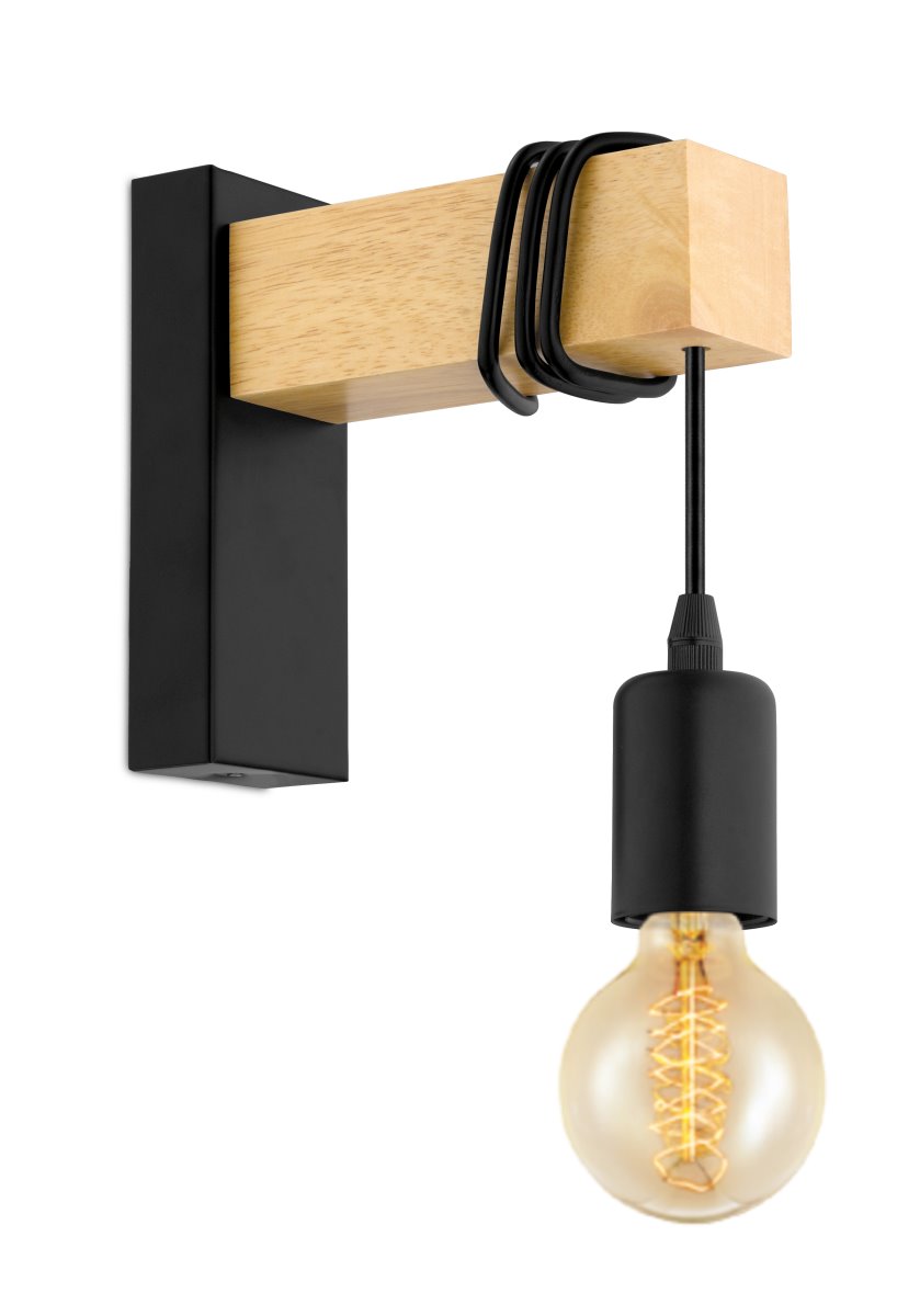 Wandlampe Vintage EGLO TOWNSHEND Eiche-Optik- schwarz E27 unter Wandleuchten > Wohnzimmerbeleuchtung > Nach Raum