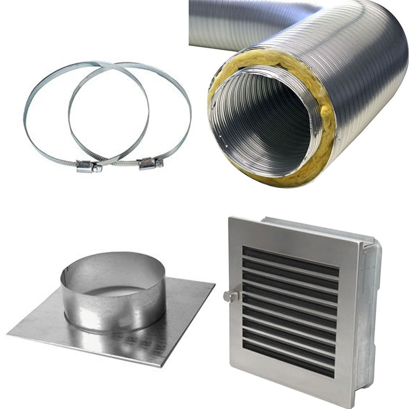 Warmluftf�hrung Set f�r Pellet�fen Kanalisierung