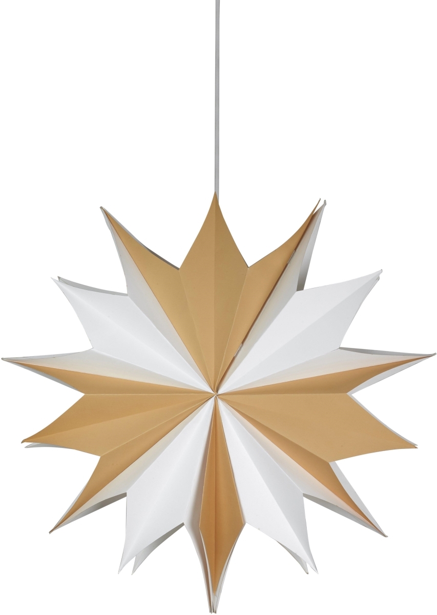 Weihnachtsstern aus dickerem Papier weiss braun von PR Home 60cm
