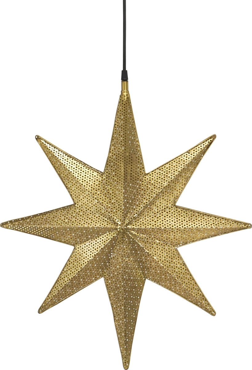 Weihnachtsstern aus Metall mit Lchern gold von PR Home Capella 47x40x9-5cm E14 3-5m Textil Kabel