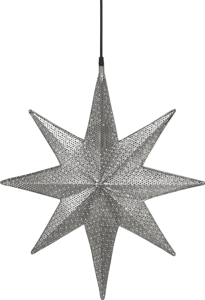 Weihnachtsstern aus Metall mit Lchern silber von PR Home Capella 47x40x9-5cm E14 3-5m Textil Kabel