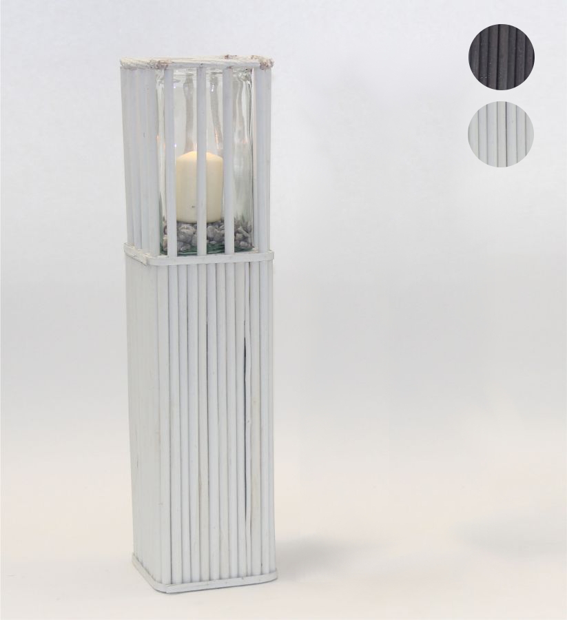 Windlichtsule aus Holz weiss quadratisch mit Glaseinsatz 16x16x64-5cm unter Laternen und Kerzenstnder > Nach Marken > Root Catalog