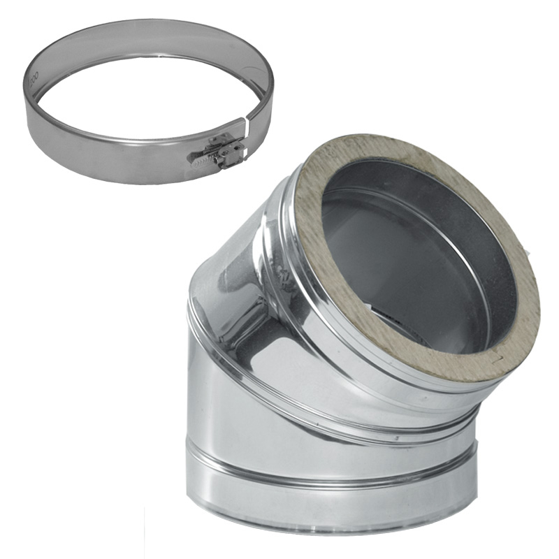 Winkel 45- f�r Schornsteinsets 150mm DW