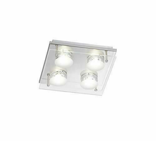 Wofi LED Deckenlampe ENVY chrom 4 flg- eckig unter Deckenleuchten > Wohnzimmerbeleuchtung > Beleuchtung