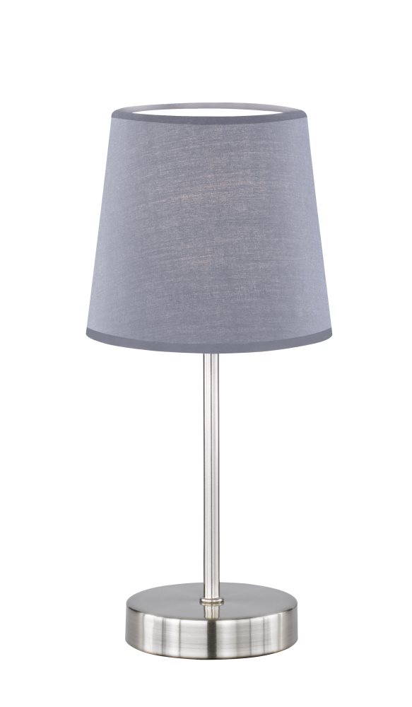 Wofi Tischlampe CESENA nickel matt grau E14 unter Tischleuchte Schlafzimmer > Wohnzimmerbeleuchtung > Beleuchtung