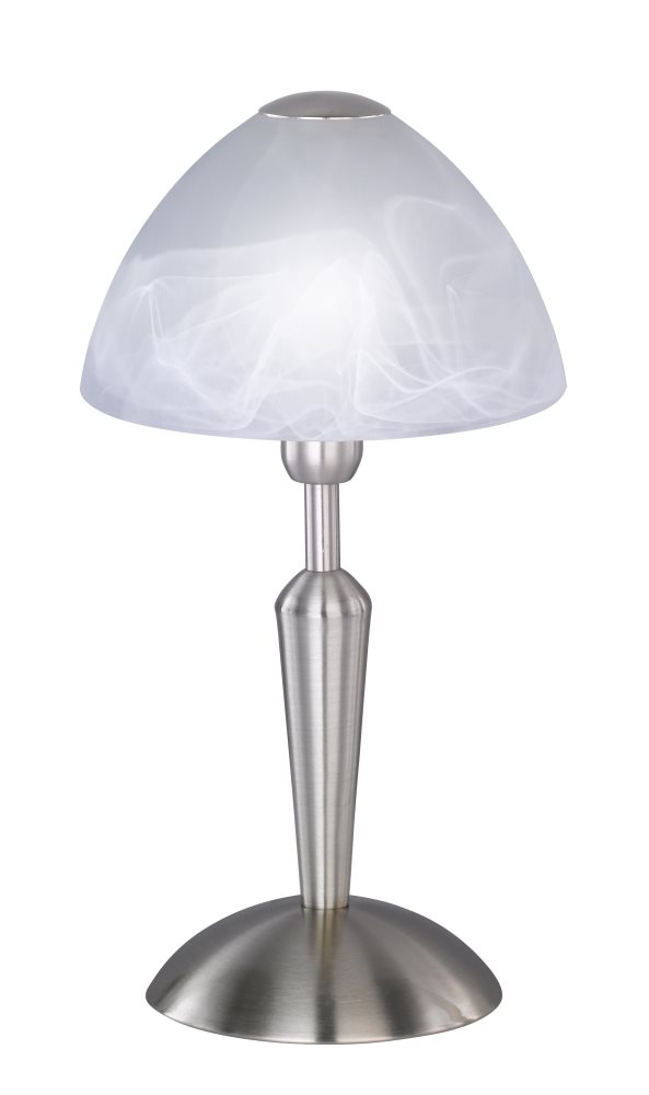 Wofi Tischlampe MORLEY nickel matt E14 unter Tischleuchte Schlafzimmer > Wohnzimmerbeleuchtung > Beleuchtung